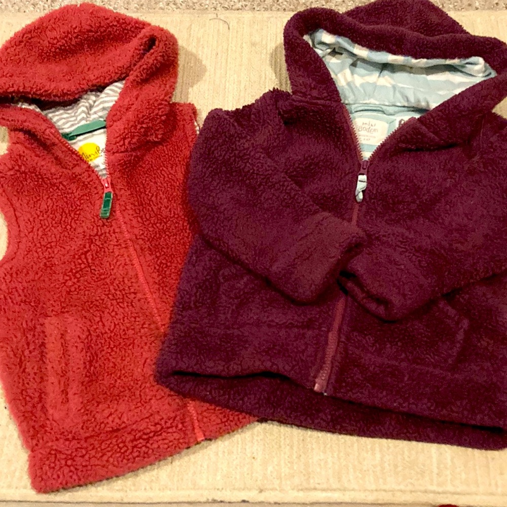 Bundle two Mini Boden Girls Fleece Coats